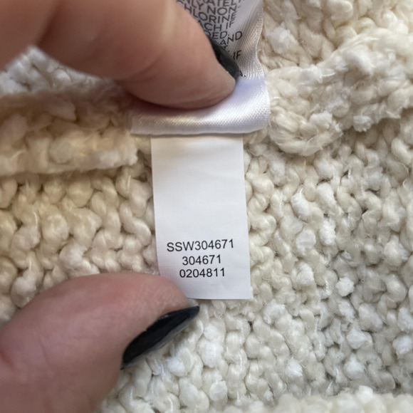 J Jill Sweater Women Extra Large Beige Cowl Neck Boucle Knit Boxy Pullover Top - Picture 13 of 13